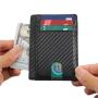 Minimalist Business Leather Credit Card Holder Small RFID ID Card Holder Carbon Fiber Wallet