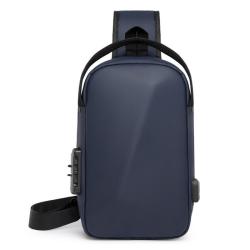 ZWY186 Wholesale Oxford Waterproof Men Fashion USB Chest Bag Combination Lock Casual Crossbody Bag Outdoor Travel Shoulder Bag