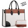 LOVEVOOK 15.6 In Canvas Work Bag with Clutch Purse Waterproof Briefcase Shoulder Handbag Computer Bag Laptop Tote Bag for Women