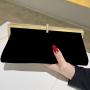 Retro Black Elegant Velvet Lady Handbag Dress Banquet Evening Clutch Bag Rhinestone Shiny Portable Women's Purses sac tendance