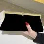 Retro Black Elegant Velvet Lady Handbag Dress Banquet Evening Clutch Bag Rhinestone Shiny Portable Women's Purses sac tendance