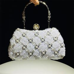 New fashion evening bag women's handmade flower beaded sequin Ladies hand bags banquet wedding party bag