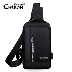 2022 High Quality Streetwear Men Leisure Gym Custom Printing Black Soft Strap Shoulder Crossbody Chest Sling Bag For Menshll