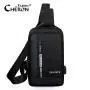 2022 High Quality Streetwear Men Leisure Gym Custom Printing Black Soft Strap Shoulder Crossbody Chest Sling Bag For Menshll