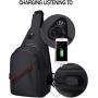 Wholesale Modern Design Outdoor Waterproof Crossbody Bag With USB Port Custom Chest Bag Crossbody Singe Shoulder Bag For Men