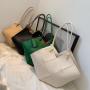 Large Capacity Women Customs Tote Bags Newest Fashion Ladies  Handbags Pure Color Weaving Big Shoulder Bags For Women Wholesale