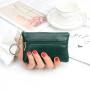 Wholesale ladies double zipper mini keychain coin purse credit card holder wallet women change purse money pouch