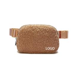 Custom Luxury Plush Crossbody Fanny Pack Purses Chest Sling Bag Travel Running Shoulder Everywhere Fleece Belt Bag