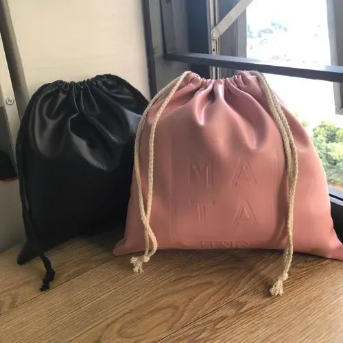 Custom Logo Embossed Leather Packaging Bag Soft PU leather Gift Bag