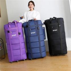 custom large capacity retractable suitcase universal wheel folding storage travel luggage wheels rolling duffle bags