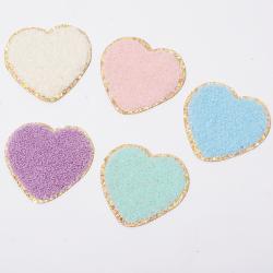 The Fine Quality Wholesale Chenille Patches Teddy Chenille Heart Patch  Multiple Colors To Choose From Chenille Patch Heart