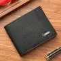 Men's Casual Short Leather Wallet Waterproof with Open Closure Wholesale Stock for Cross-Border Business