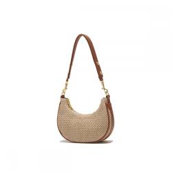 2024 Summer new straw woven underarm bags  one-shoulder crescent bag straw woven bag Vacation