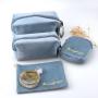 Custom Logo Printing Velvet Zipper Makeup Case Luxury Travel Cosmetic Brush Packing Portable Makeup Storage Bag