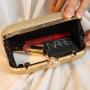 Glitter Diamond Finger Ring Full Rhinestone Purses Golden Clutch Bag for Wedding Party Evening Bags