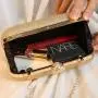 Glitter Diamond Finger Ring Full Rhinestone Purses Golden Clutch Bag for Wedding Party Evening Bags