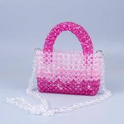 Fashionable gradient acrylic woven handmade beaded bag sac main femm sac