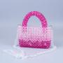 Fashionable gradient acrylic woven handmade beaded bag sac main femm sac