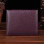 Men's Classic Head Layer Cowhide Genuine Leather Litchi Pattern Wallet