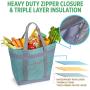 Gelory New Large Insulated Waterproof Beach Cooler Bag Women Reusable Grocery Tote Hand Carry Insulated Lunch Bag