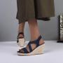 Fashion Fancy Female Chunky Footwear Woman Ultra Platform Wedge High Heels Espadrilles Sandals For Women And Ladies