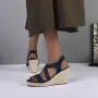 Fashion Fancy Female Chunky Footwear Woman Ultra Platform Wedge High Heels Espadrilles Sandals For Women And Ladies