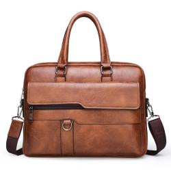 KBW100 New Business Leisure Bag PU High Quality Horizontal Briefcase Shoulder Crossbody Large Capacity Travel Men Handbags