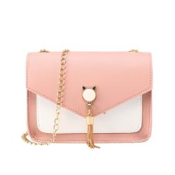 New Fashion Cheap Woman Bag Custom Casual Contrasting Color Small Square Bag Pu Leather Single Shoulder Crossbody Bag