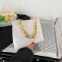 2024 New Foreign Style Small Gold Chain One-shoulder Portable Oblique Cross Bag Foreign Trade Niche Women's Bag Fashion Lady Bag
