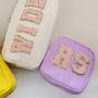 Keymay Custom Colorful Letter Make Up Bag Pink Embroidery Wash Bag Bridal Bag Waterproof Nylon Travel Toiletry Cosmetic Pouch