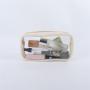 Keymay RTS Stock S M L XL 7 Colors Custom Logo Waterproof PVC Clear Makeup Bag Transparent Plastic Pouch Cosmetic Bag Makeup