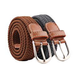 Men's stretch woven braided belt, custom canvas or leather belts for Men Casual Jeans
