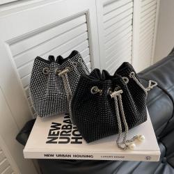 2023 Luxury Handbags Rhinestone Diamonds Decoration Women Handbags Ladies Women's Bucket Bags