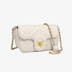 2024 sling bag women shoulder bags luxury fashion vegan leather crossbody bag with chain and embroider pattern