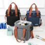 ZX014 Dual Compartment Reusable Cooler Bag Waterproof Bento Lunch Bag Thermal Picnic Insulated Lunch Bag With Food Container