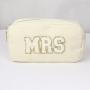 Keymay Bag Custom Letter Patches Hot Pink Cute Travel Makeup Pouch Portable Waterproof Nylon Cosmetic Bags