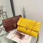 Hot Selling Embroidered wave pattern women's bag 2024 ladies pu leather chain crossbody bags wholesale fashion shoulder bag