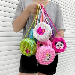 Summer Hot Women's Shoulder Bag Round Hollow-out Sliver Beaded Pearls Mini Bags 2024