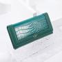 New crocodile pattern buckle women's long wallet