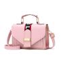 Summer Woman Monogrammed Plain Color PU Woven Straw Handbags