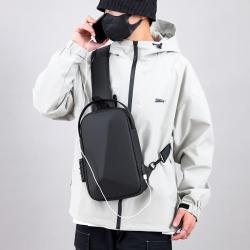 ZWY186 Wholesale Oxford Waterproof Men Fashion USB Chest Bag Combination Lock Casual Crossbody Bag Outdoor Travel Shoulder Bag