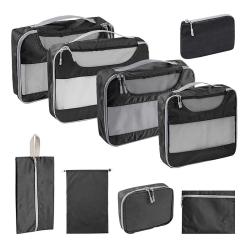 Custom Lightweight Travel Compression Mesh Storage Bags 9 Pack Packing Cubes Travel Luggage Organizer Set