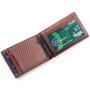 Fashion leather money clip wallet carbon fiber leather rfid money clip slim wallet for men