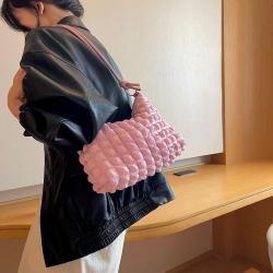 ZF237 New Women's Underarm Bag Korean Fashion Shoulder Bag Zipper Soft Handbag Small Fresh Bubble Bag