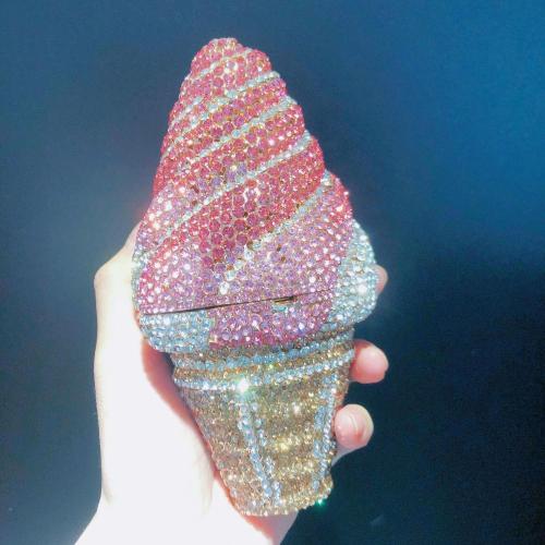 Handbag hand rhinestone ice cream clutch crystal purse evening bags