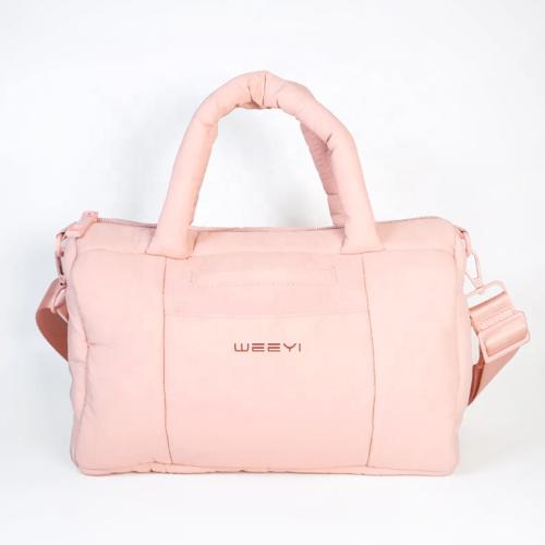 CHANGRONG Custom Mini Ladies Pink Nylon Sports Gym puffer duffle bag