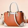 ZWY083 New Collision Color Splicing Ladies Handbag Urban Casual Simple PU Leather Gift Bag for Mom Fashion Hundred Shoulder Bag