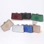 Factory wholesale sac tendance 2024 new arrival square rhinestone dinner clutch evening bags metal chain crossbody banquet bag
