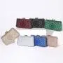 Factory wholesale sac tendance 2024 new arrival square rhinestone dinner clutch evening bags metal chain crossbody banquet bag