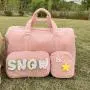 Keymay RTS Stock Winter Soft Teddy Cloth Cosmetic Bag Portable Ladies Travel Zipper Pouches Terry Plush Sherpa Make up Pouches